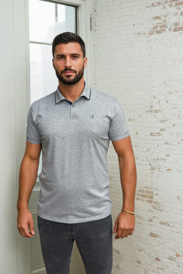 svetlo siva muška polo majica osnovna varijanta neutralni stil Svetlo siva polo majica za štampu