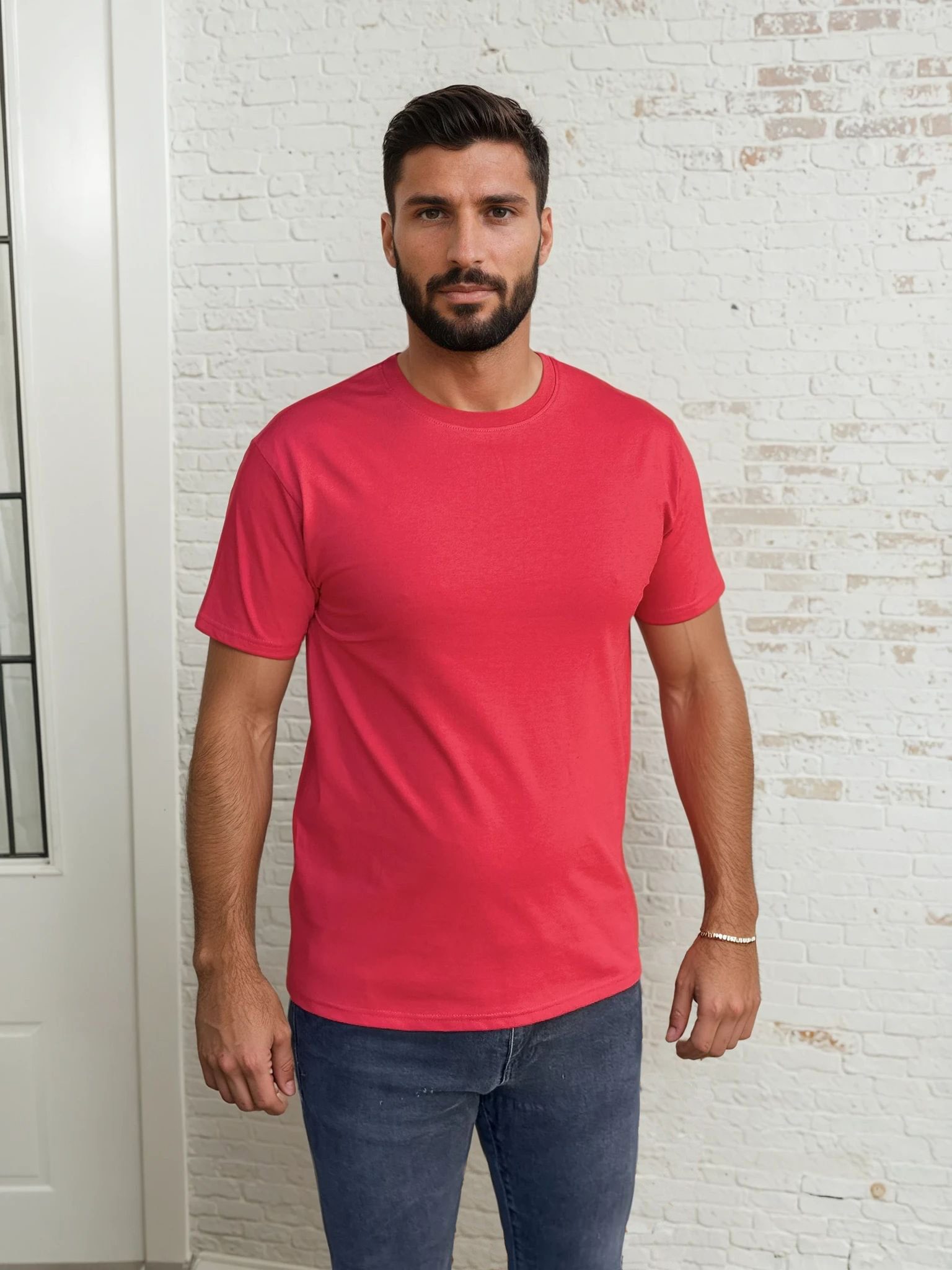 crvena muška majica za štampu 100% pamuk okrugli izrez regular fit Štampanje Majica i Dukserica