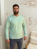 svetlo zelena dukserica regular fit okrugli izrez
