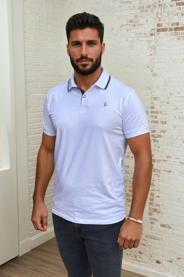 bela muška polo majica osnovna varijanta elegantni stil muška bela polo majica za štampu