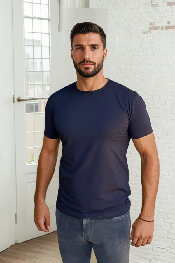 teget muška bodi majica sa okruglim izrezom slim fit premium pamuk